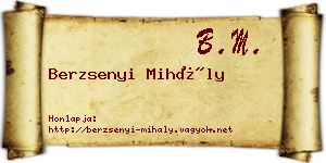 Berzsenyi Mihály névjegykártya