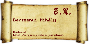 Berzsenyi Mihály névjegykártya